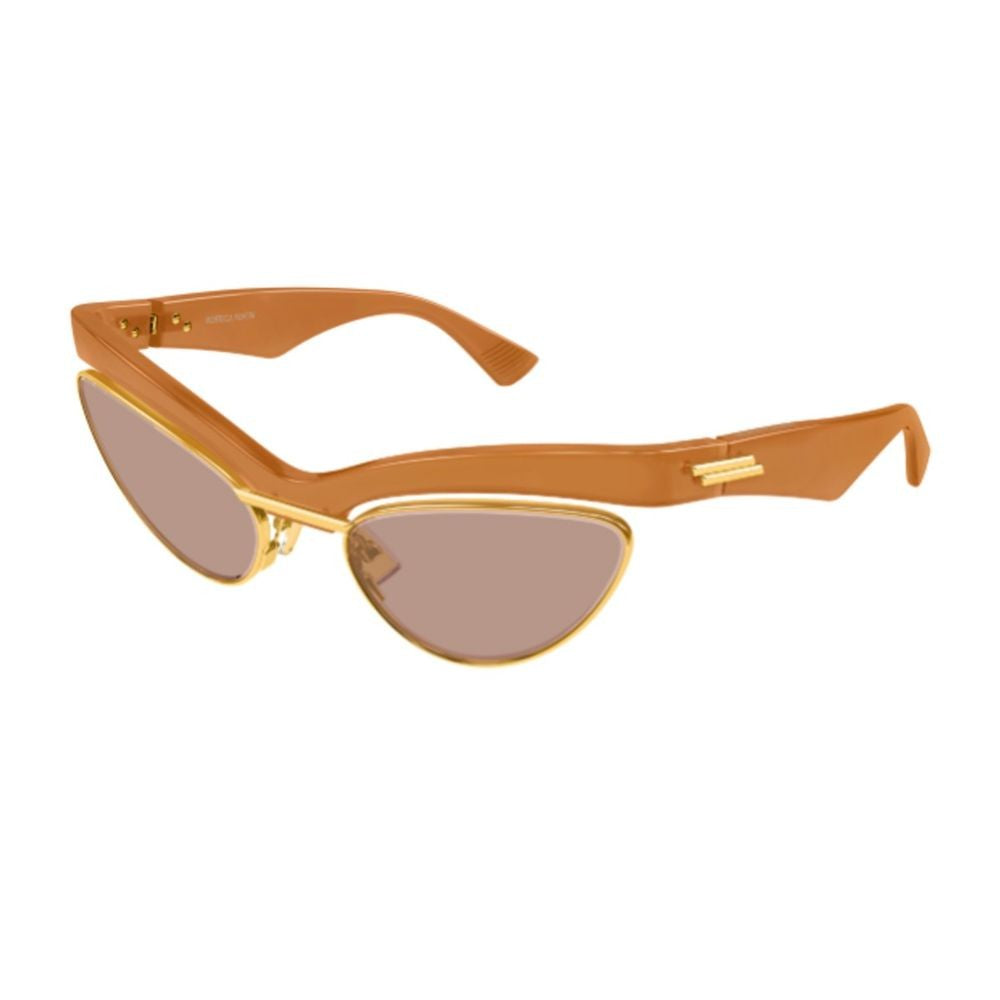 Bottega Veneta Sculpted Cat-Eye Sunglasses In Warm Caramel Acetate