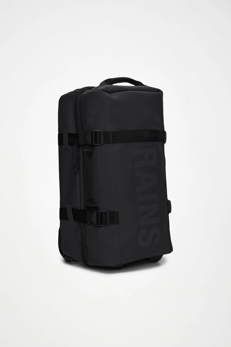 Rains Black Texel Cabin Bag Trolley Suitcase