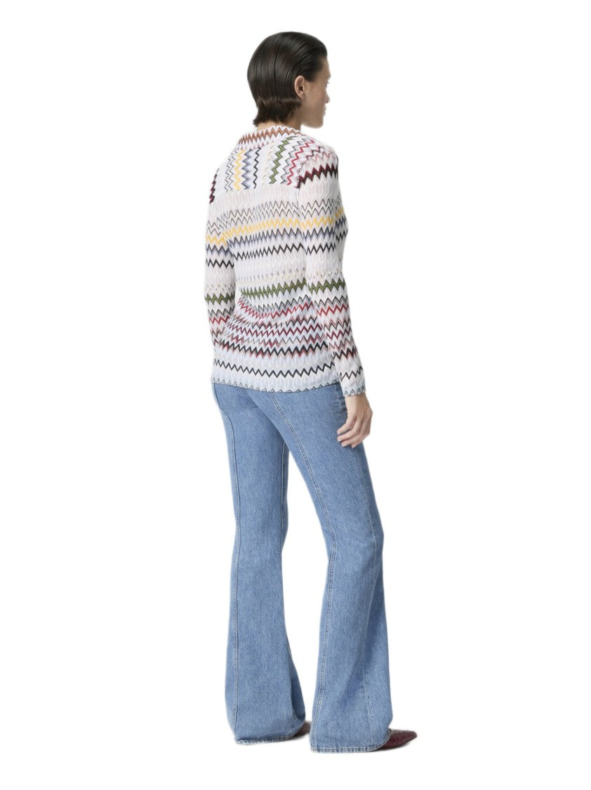 Missoni Multicolor Raschel Zig Zag Polo