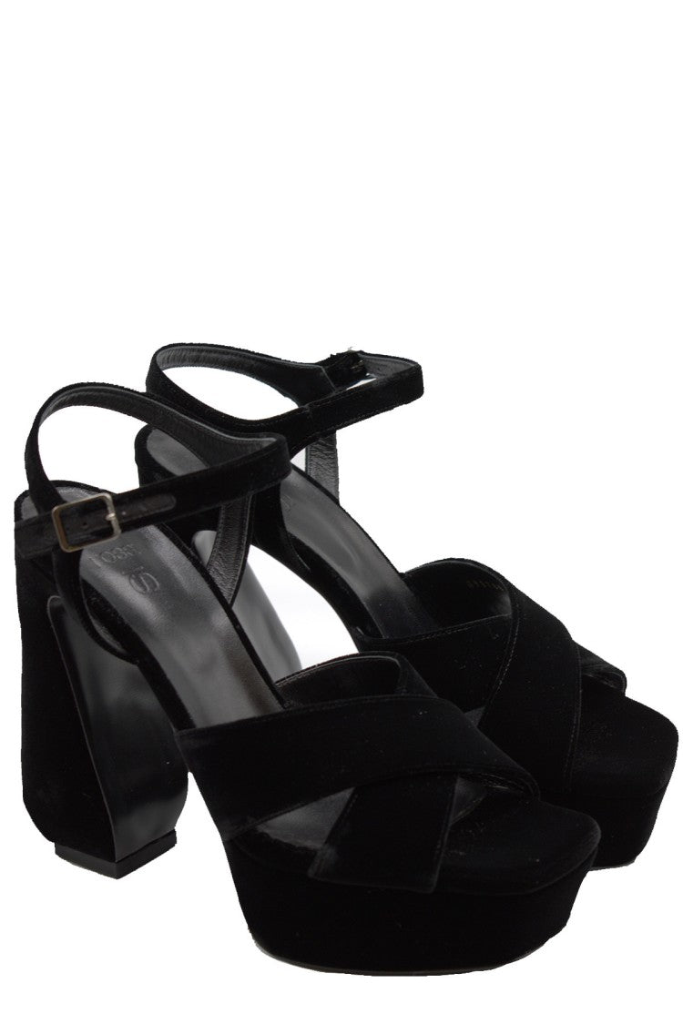Si Rossi Black Calf Leather Sandals