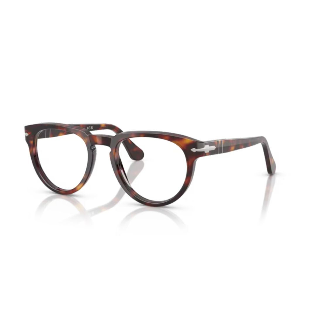 Persol 0Po3377v Classic Round Frame Tortoiseshell Sunglasses With Cat-Eye Shape