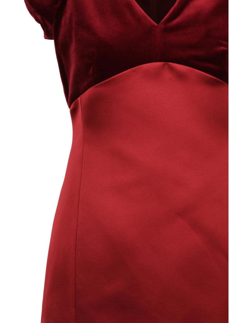 Max Mara Kuban Dress With Velvet Bodice And Fitted Cotton Skirt