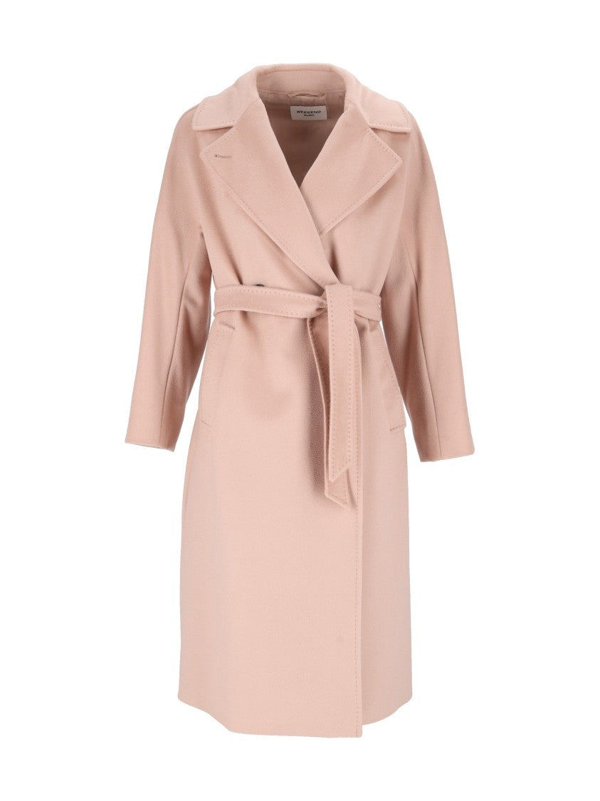 Max Mara Pink Resina Belted Coat