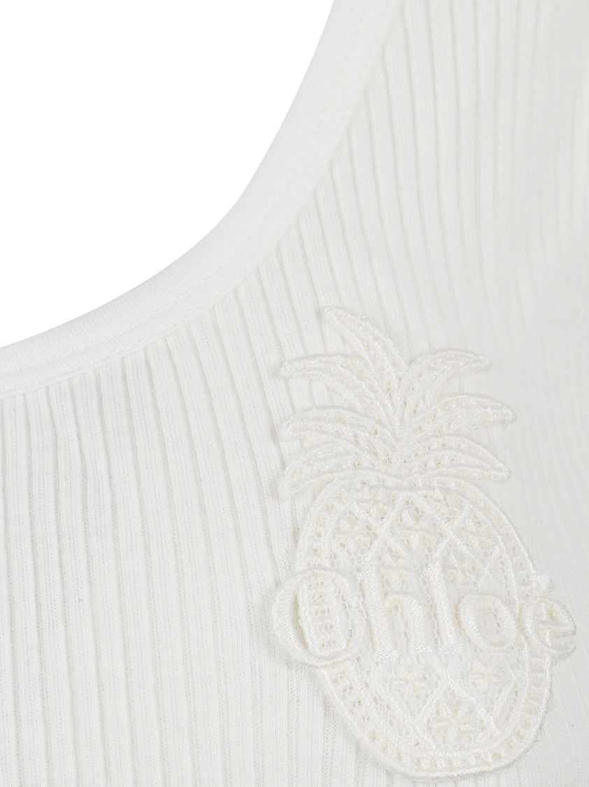 Chloé Fitted Cotton Jersey Tank Top