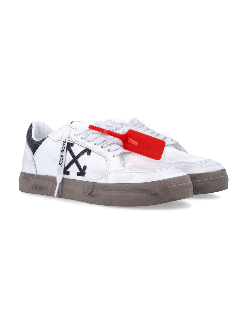 Off-White Vintage Calfskin Leather Low-Top Sneakers With Iconic Details