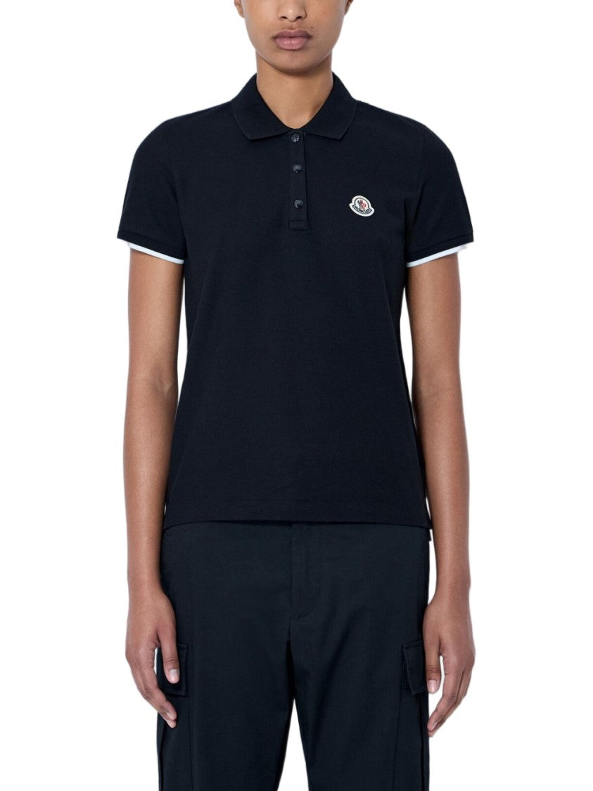 Moncler White Short-Sleeved Polo Subtle Trim Shirt