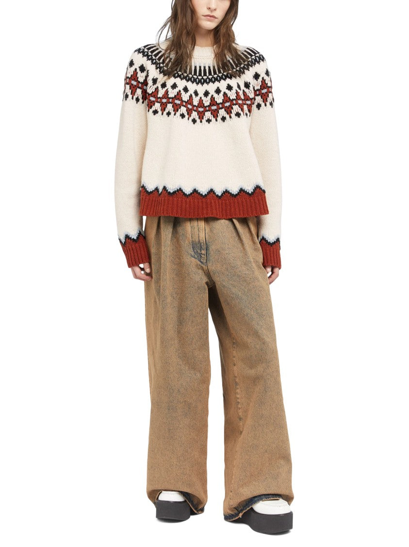 Alanui Fair Isle Pattern Virgin Wool Sweater