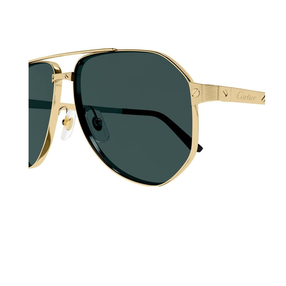 Cartier Ct0461s Santos De Pilot-Shaped Gold-Tone Sunglasses