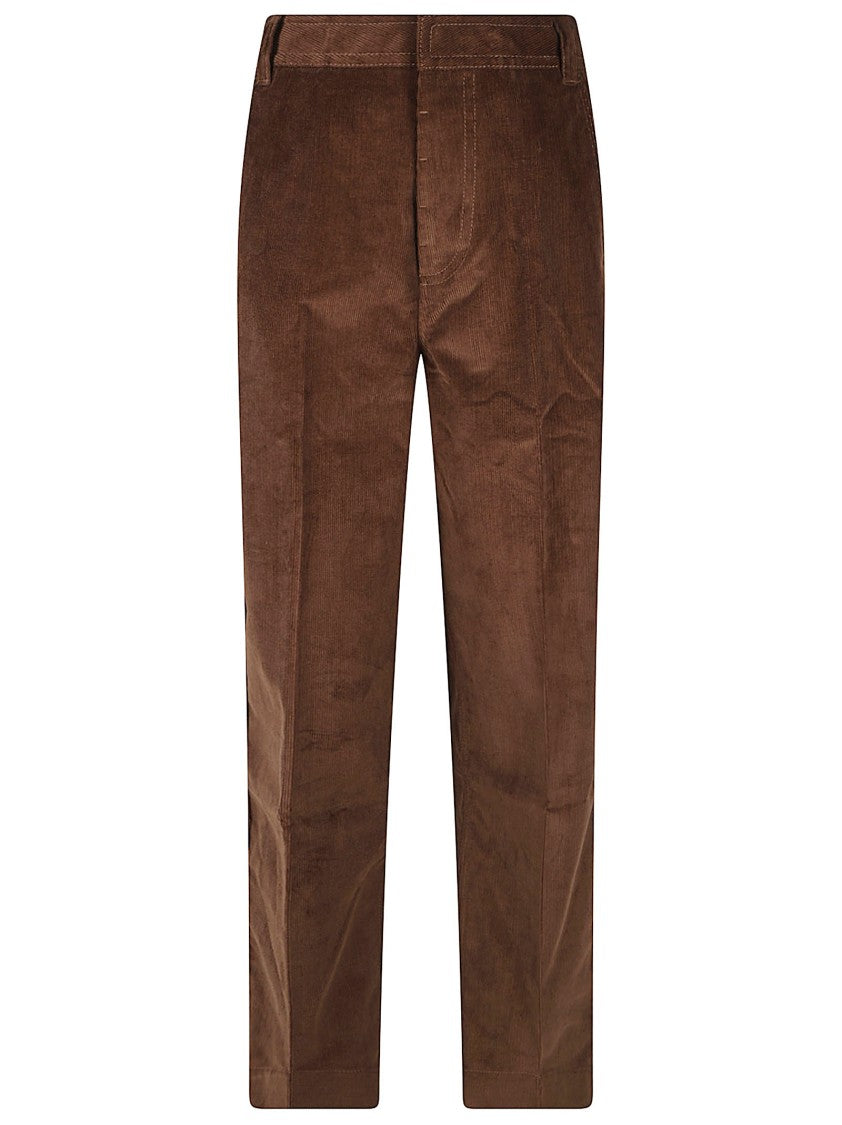 Ami Paris Corduroy Trousers With Straight-Leg Cut And Clean Front