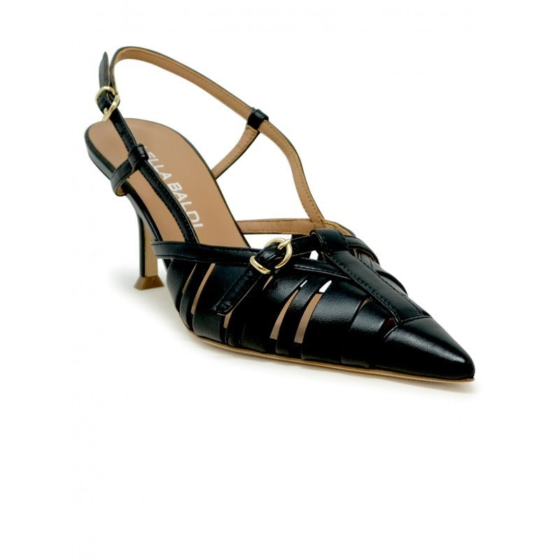 Lella Baldi Le2596 Black Leather Sandals
