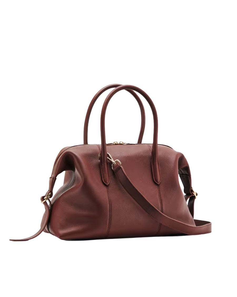 Patrizia Pepe Smooth Leather Double-Zip Handbag