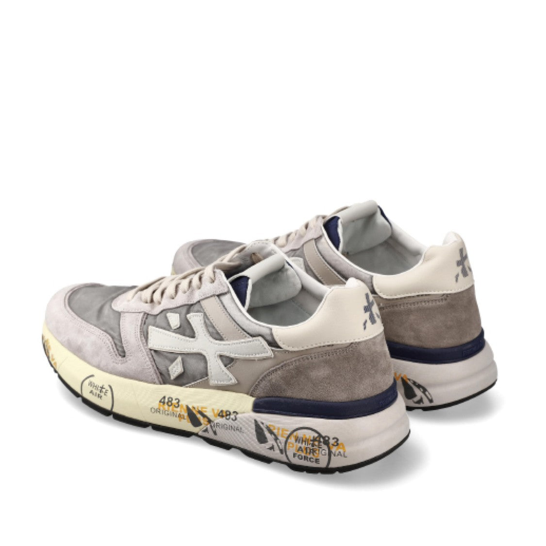 Premiata Grey Suede And Technical Fabric Sneakers