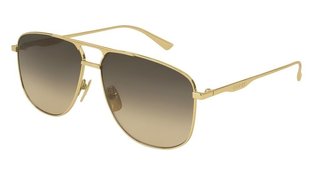 Gucci Gold Aviator Double Bridge Sunglasses