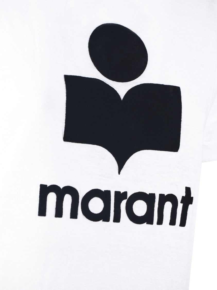 Isabel Marant Étoile Relaxed-Fit White T-Shirt With Graphic Logo