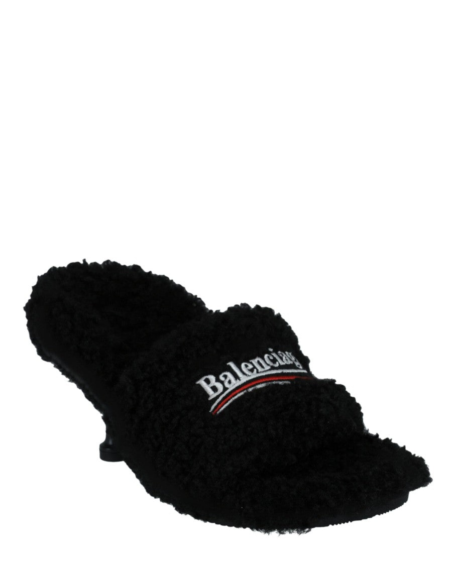 Balenciaga Political Campaign Furry 80Mm Sandals