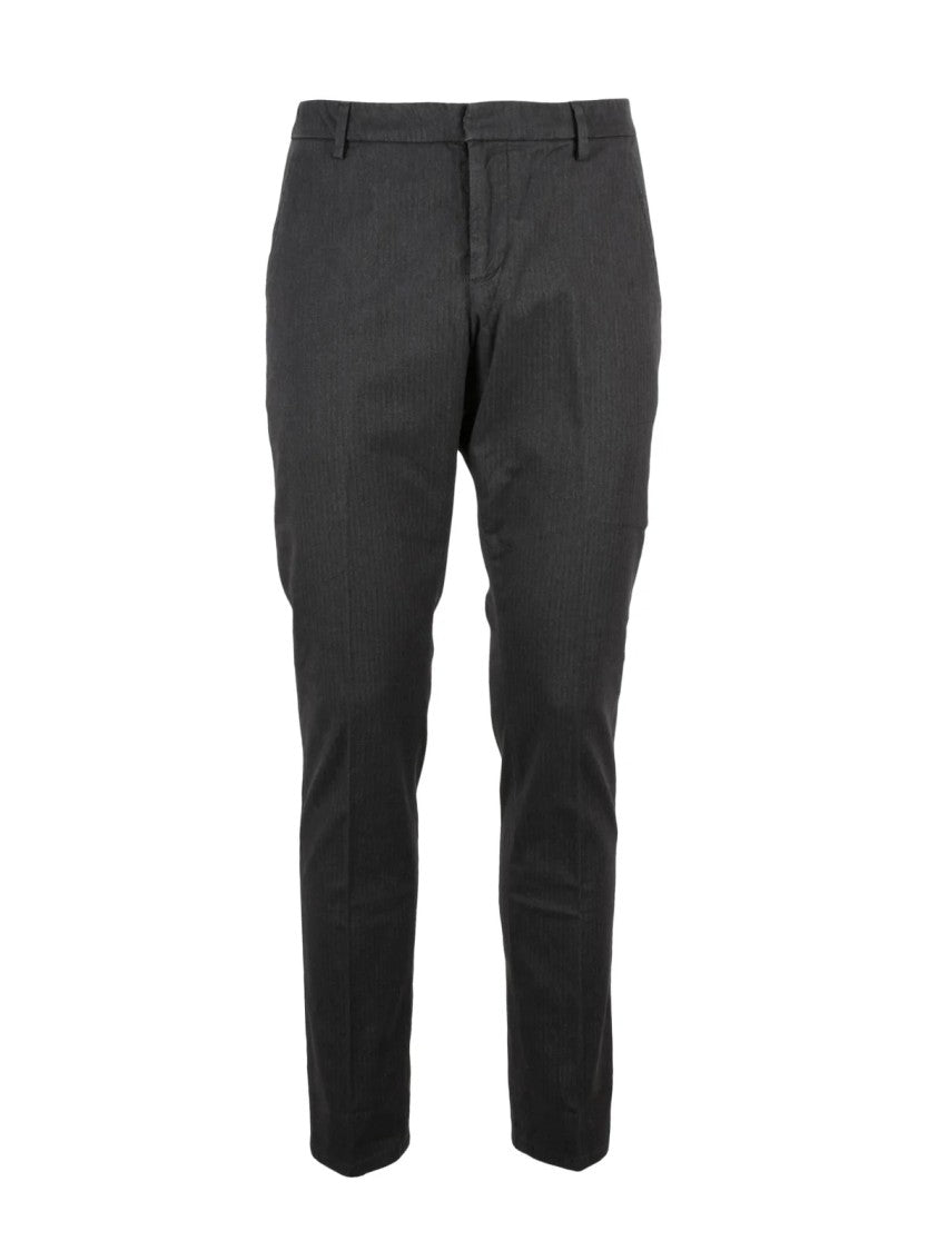 Dondup Brown Gaubert Textured Cotton-Blend Trousers