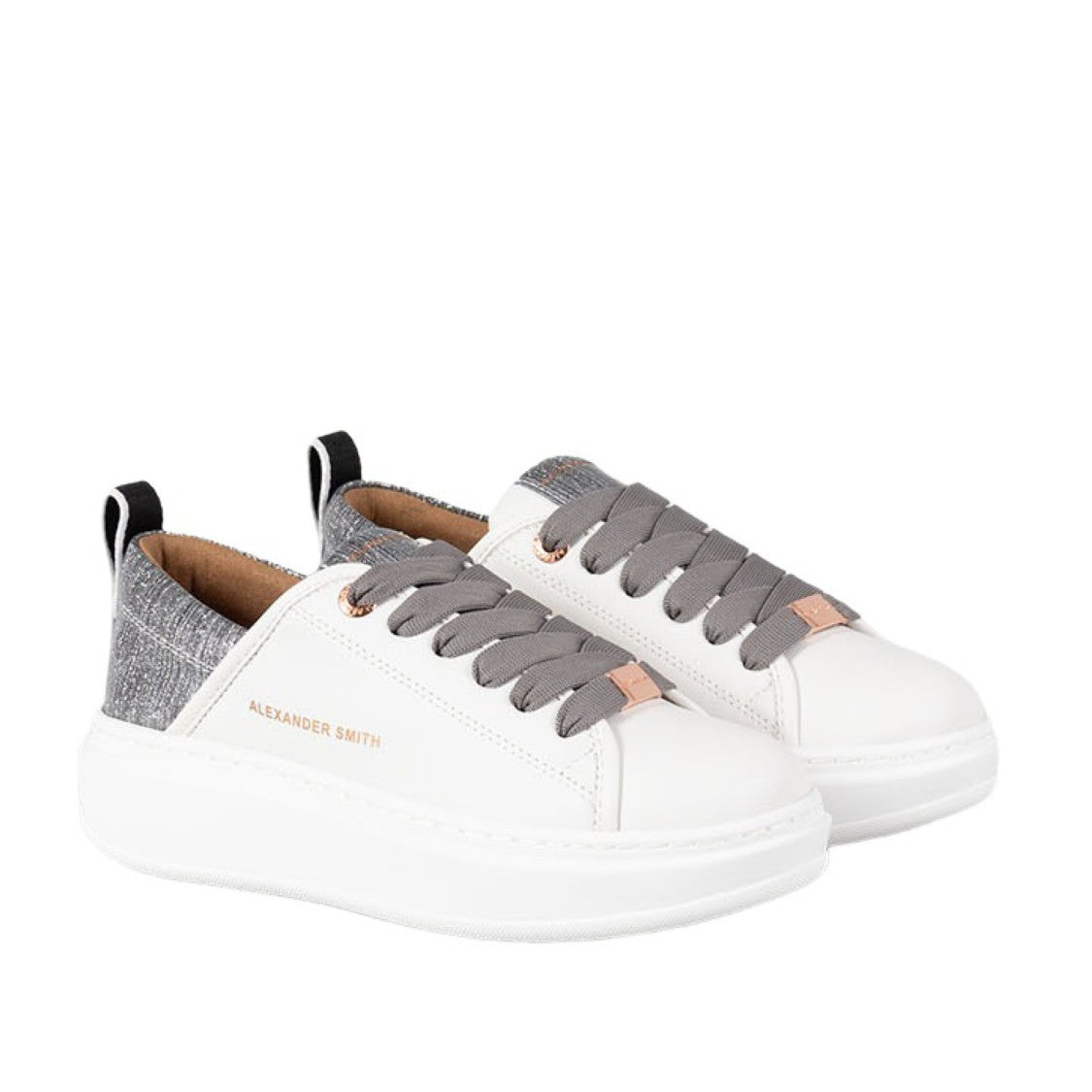 Alexander Smith Wembley White And Gray Vegan Sneakers
