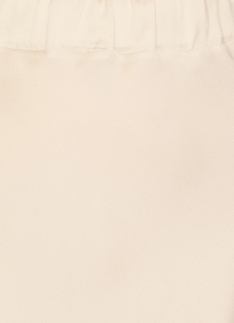 D. Exterior Beige Satin Skirt