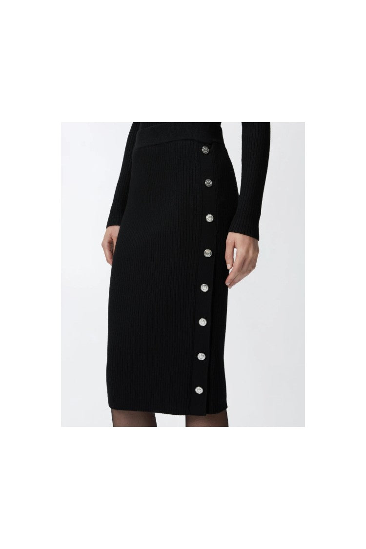 Pinko Black Wool-Blend Skirt