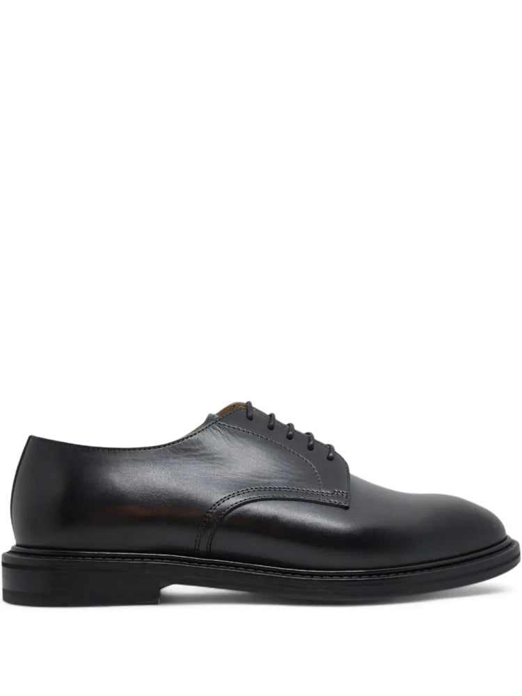 Henderson Black Derby Polished Closed Lacing Leather Formal Shoes