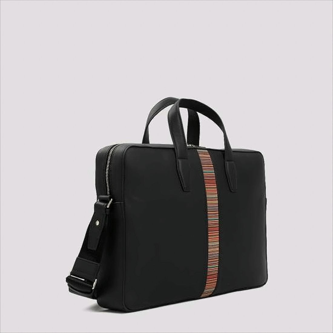 Paul Smith Rectangular Black Calf Leather Tote Bag