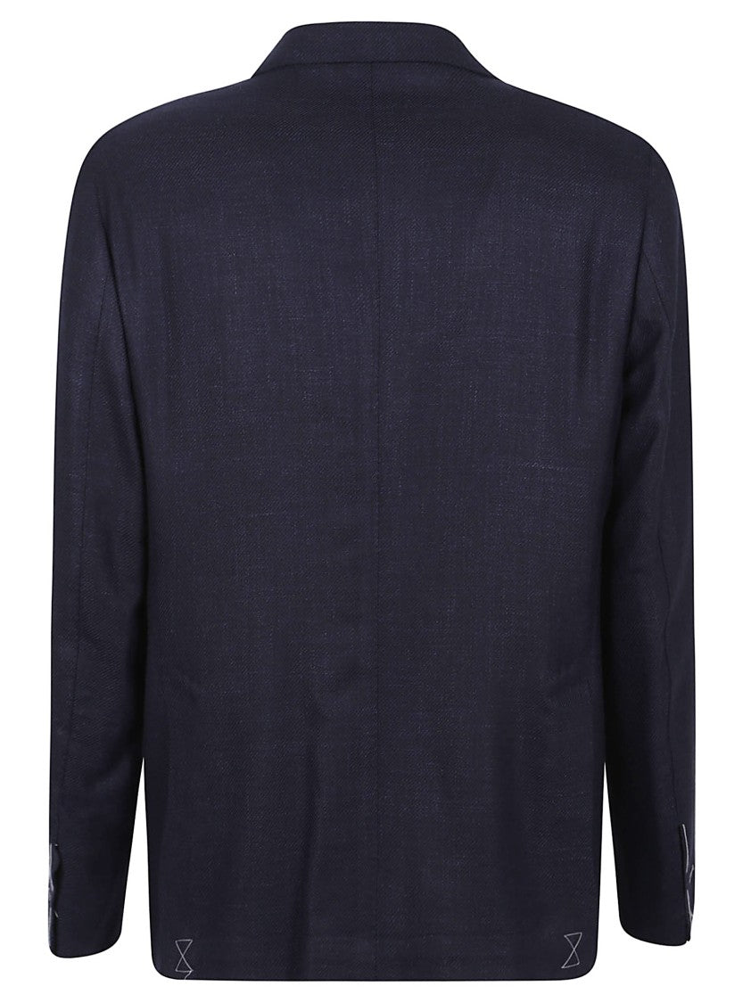 Eleventy Refined Blue Blazer In Wool-Silk-Linen Blend