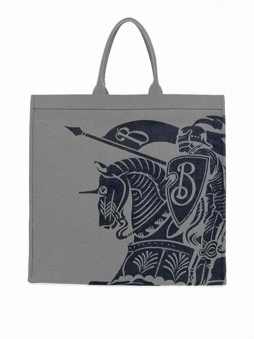Burberry Structured Tote Bag With Graphic Knight Detail