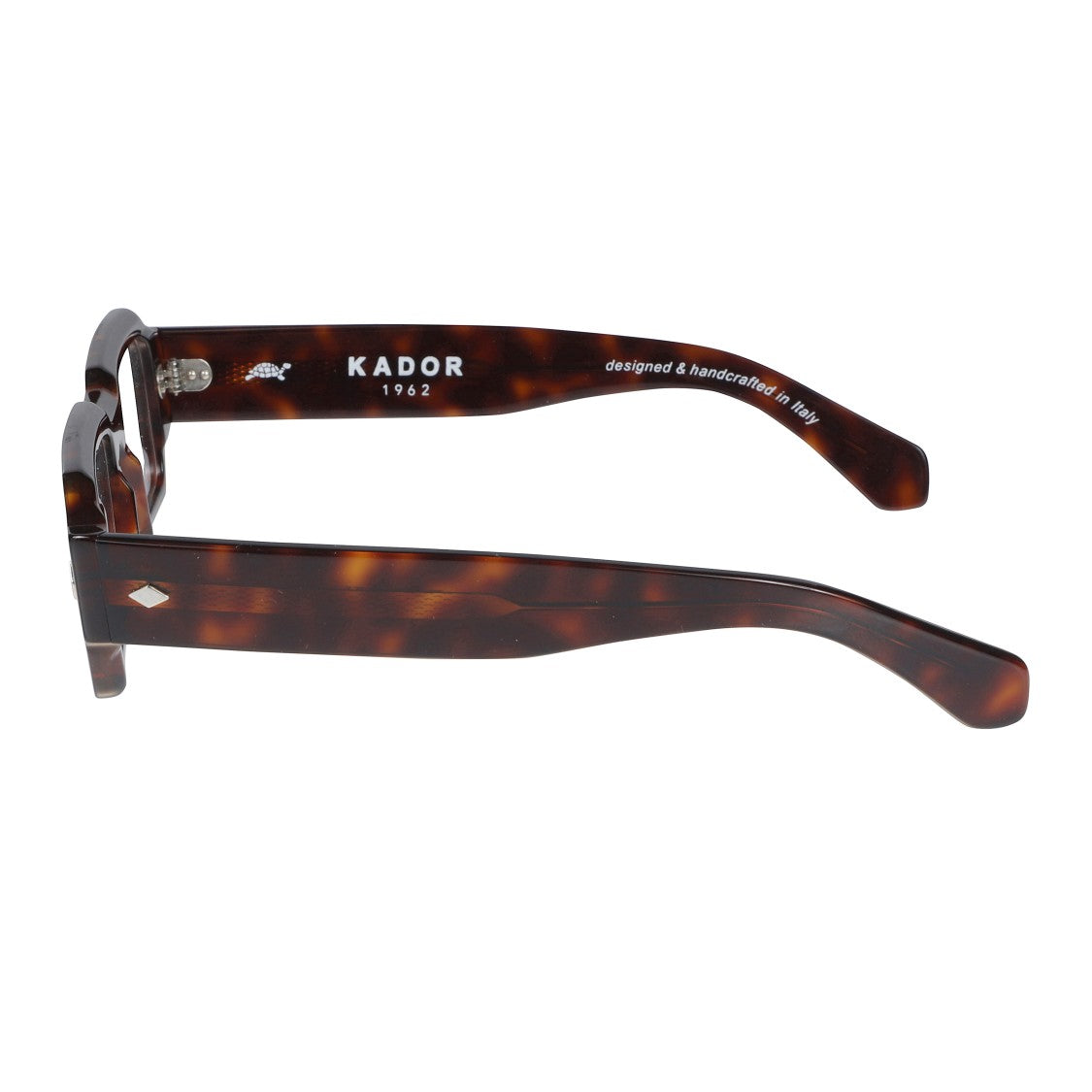 Kador Rock Star Bold Rectangular Tortoiseshell Eyeglasses With Silver Accents
