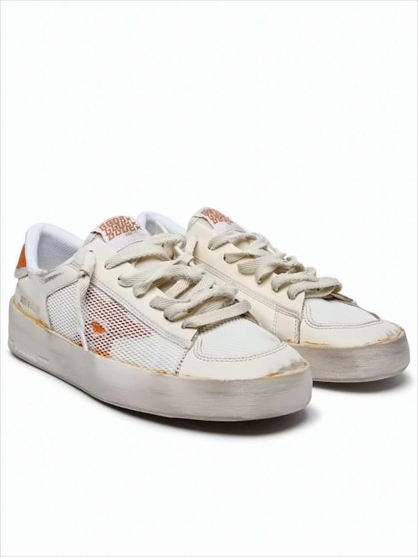 Golden Goose Distressed Vintage Low-Top Sneakers With Mixed Textures