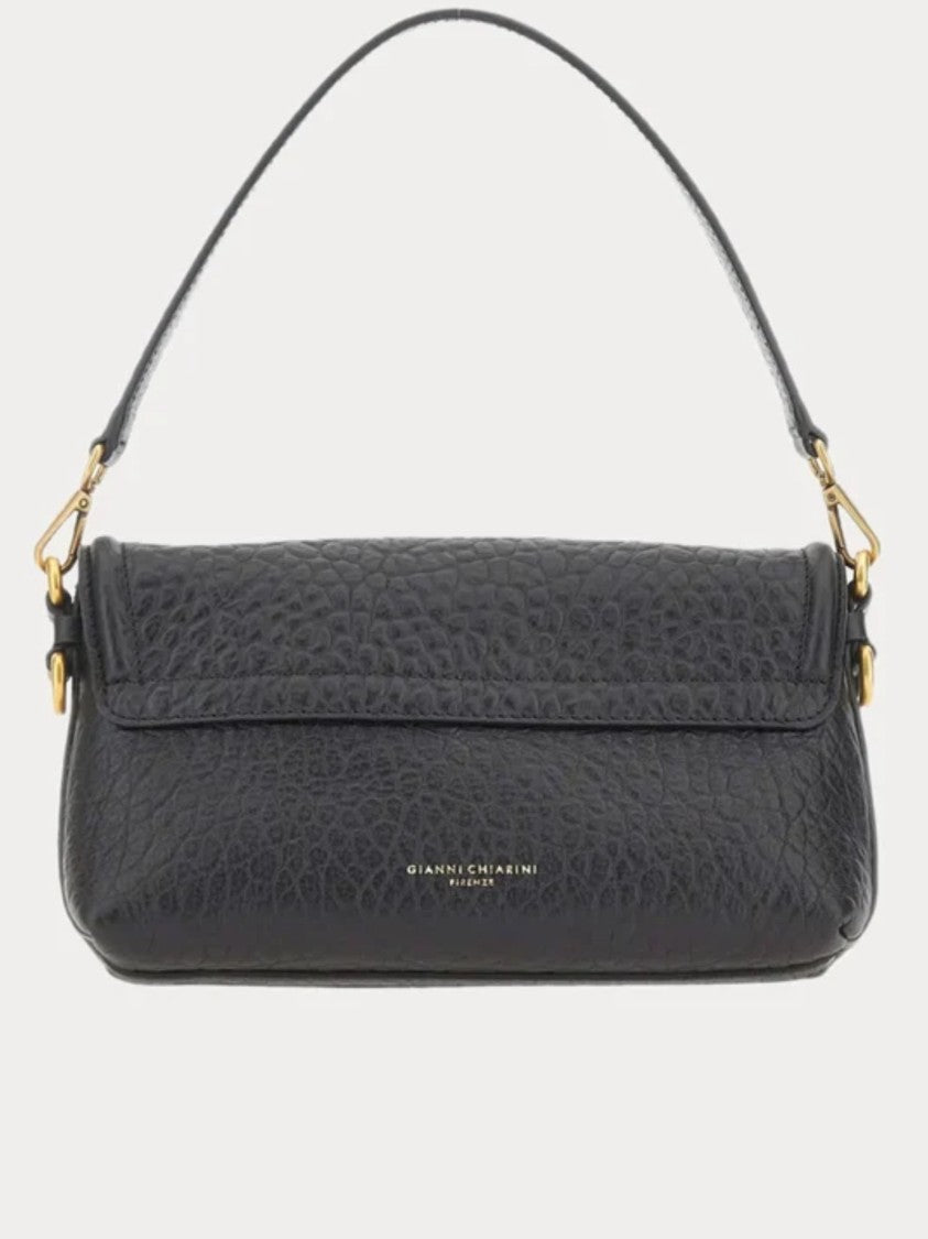 Gianni Chiarini Rectangular Pebble Grain Handbag With Gold-Tone Detail