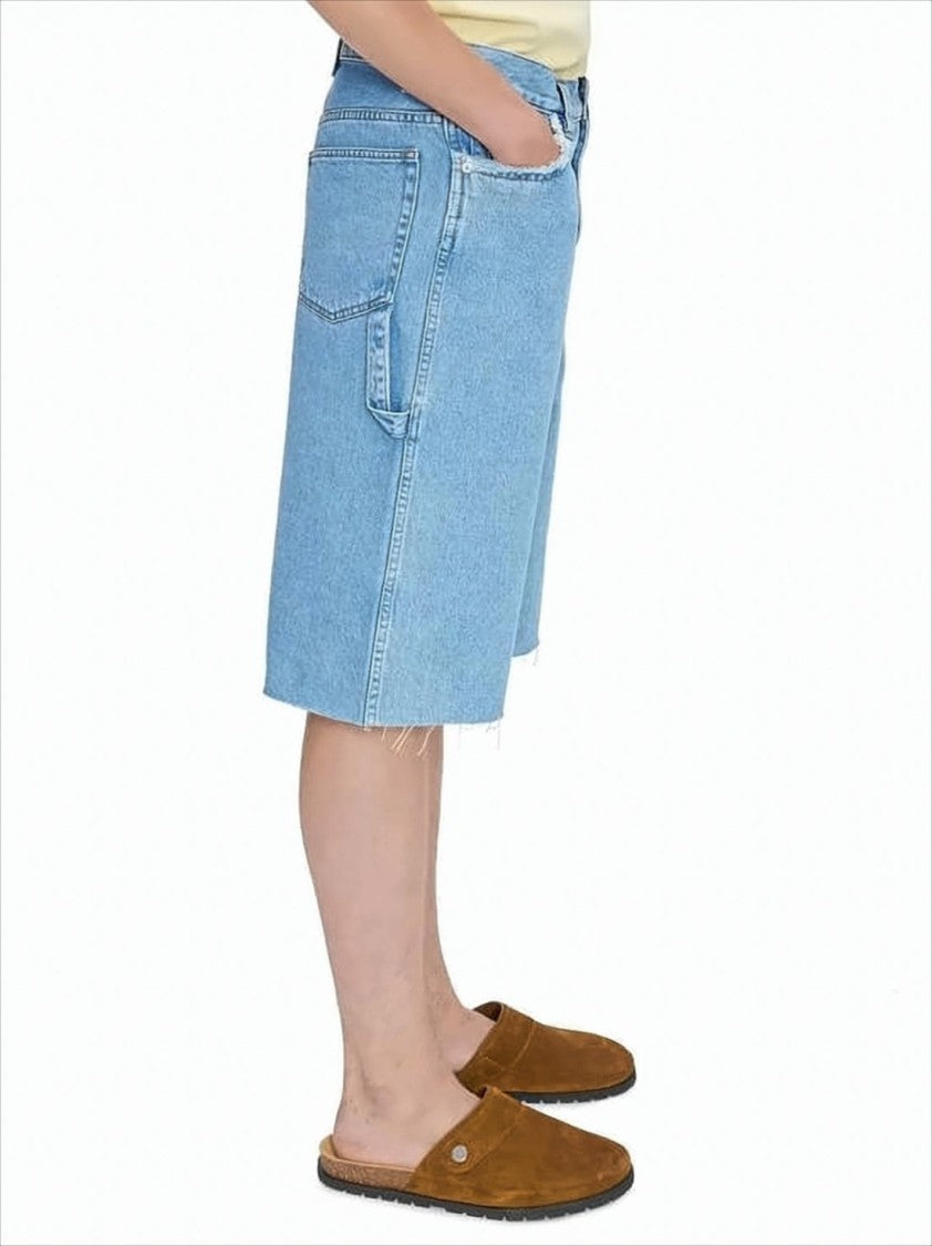 A.P.C. Light Blue Denim Shorts