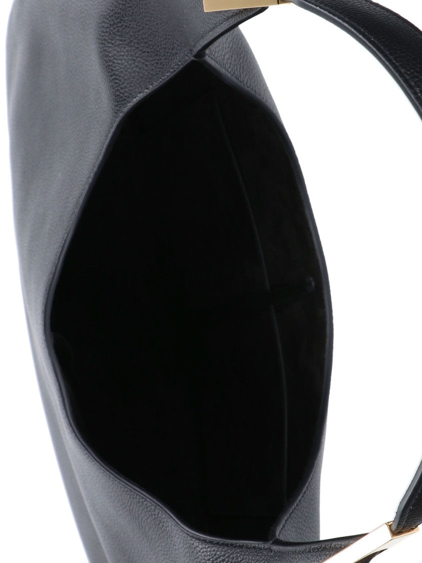 Savette "Florence" Medium Hobo Bag, In Black Calfskin