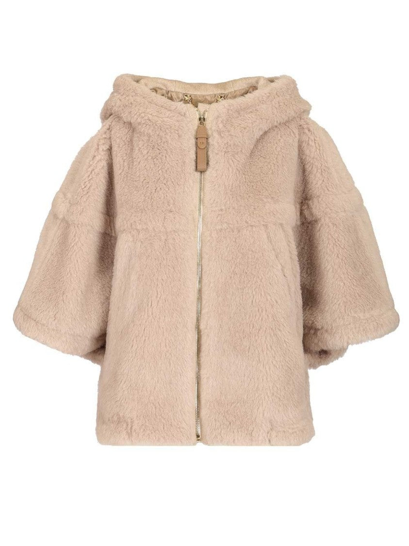Max Mara Plush Cape-Style Jacket With Hood