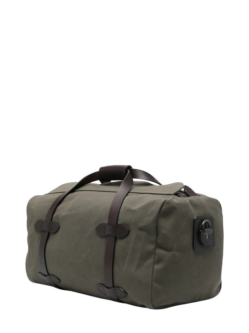 Filson Compact Rugged Twill Duffle With Leather Accents