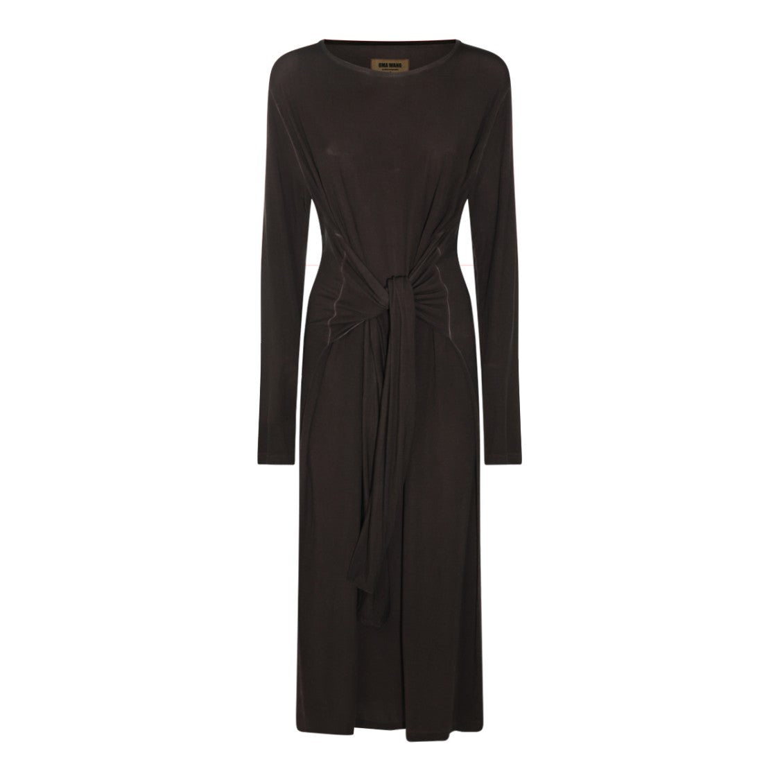 Uma Wang Midi-Length Dress With Round Neckline And Draped Waist