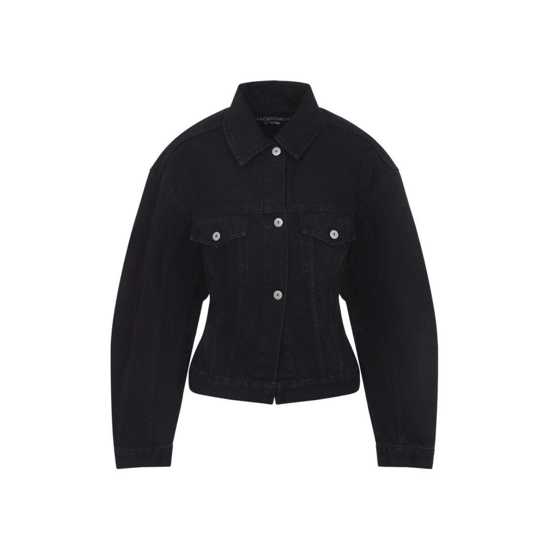 Jacquemus Classic Black Denim Jacket With Tailored Fit