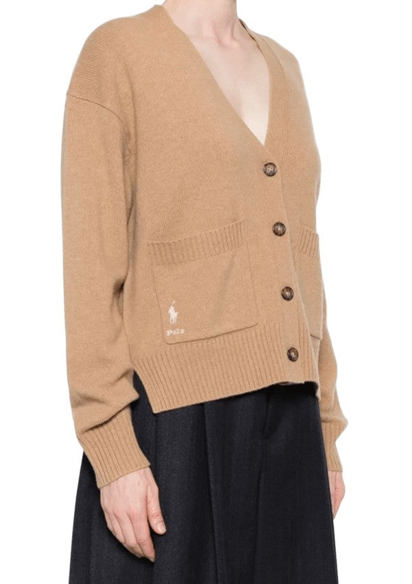 Polo Ralph Lauren Ribbed V-Neck Cardigan With Button-Down Front