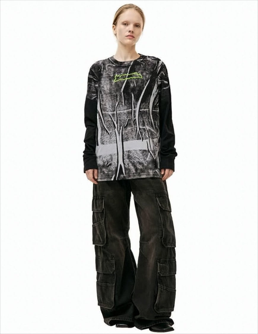 Diesel Abstract Graphic Long-Sleeve T-Shirt