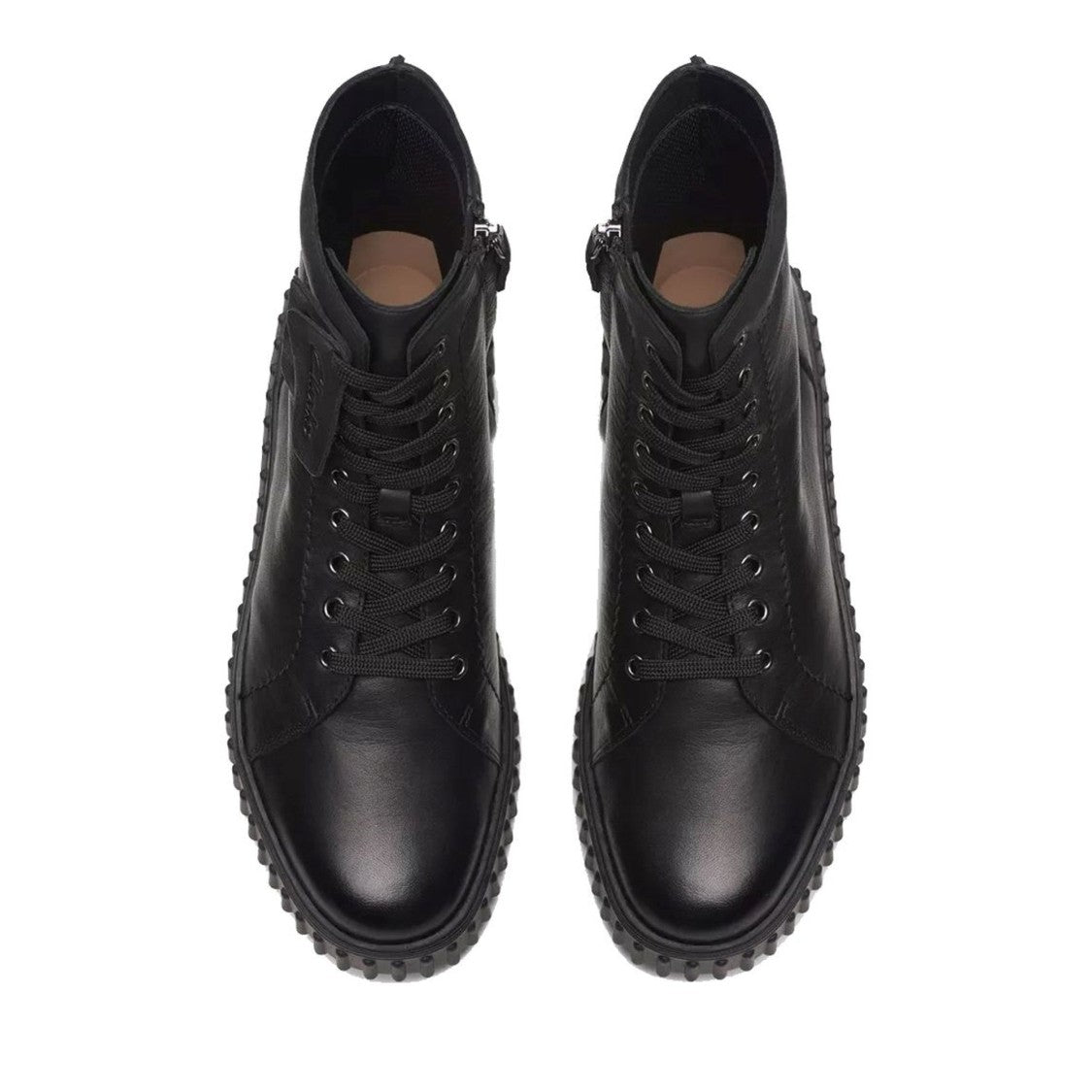 Clarks Torhill Rise Black Lace-Up Detail Textured Sole Wedge Boots