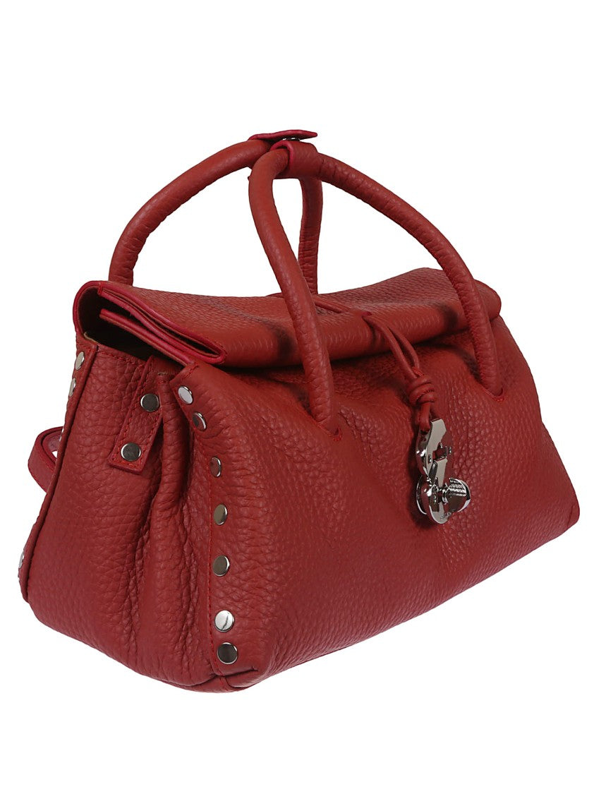 Zanellato Structured Red Leather Handbag With Distinctive Clasp