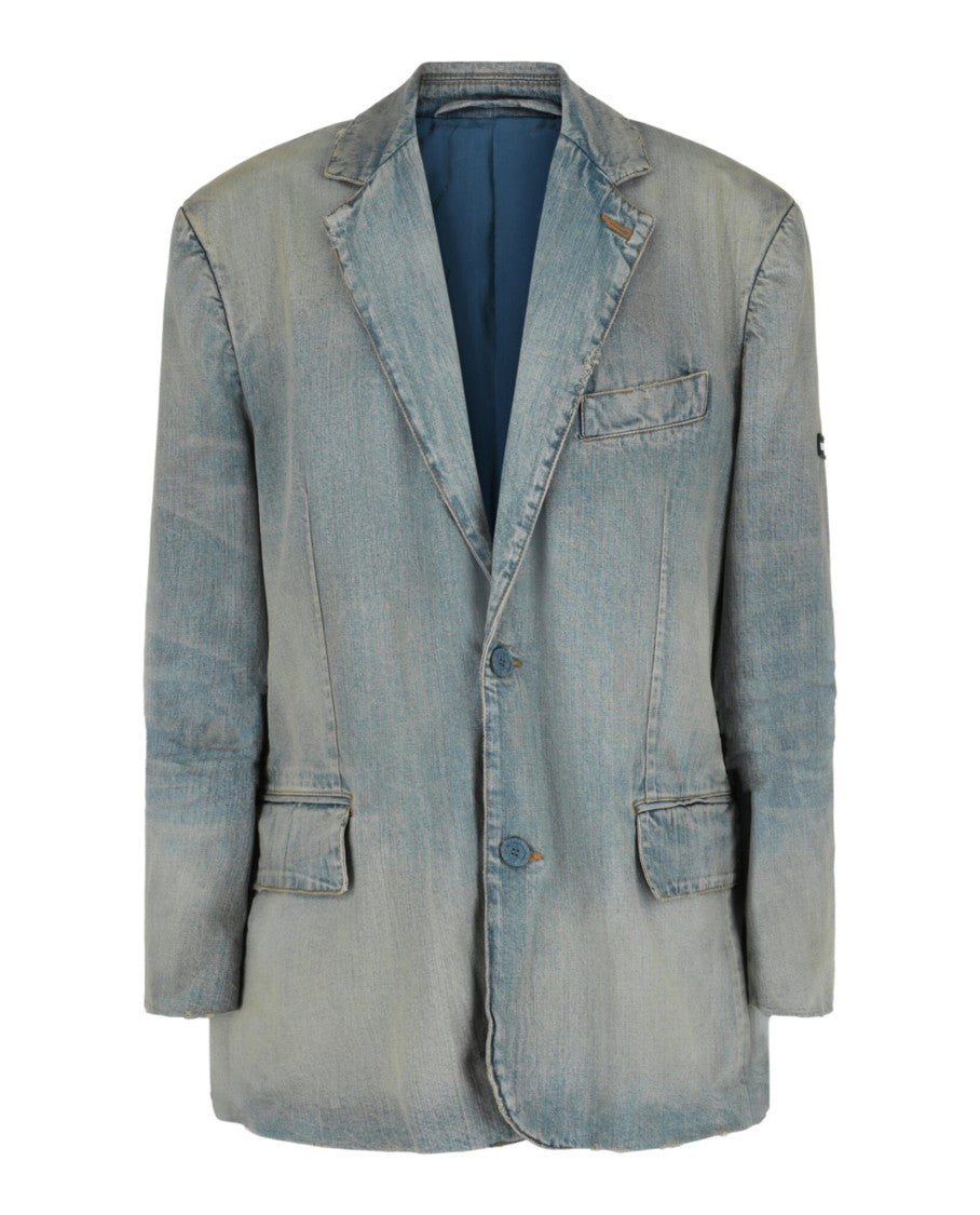 Balenciaga Stonewashed Denim Blazer