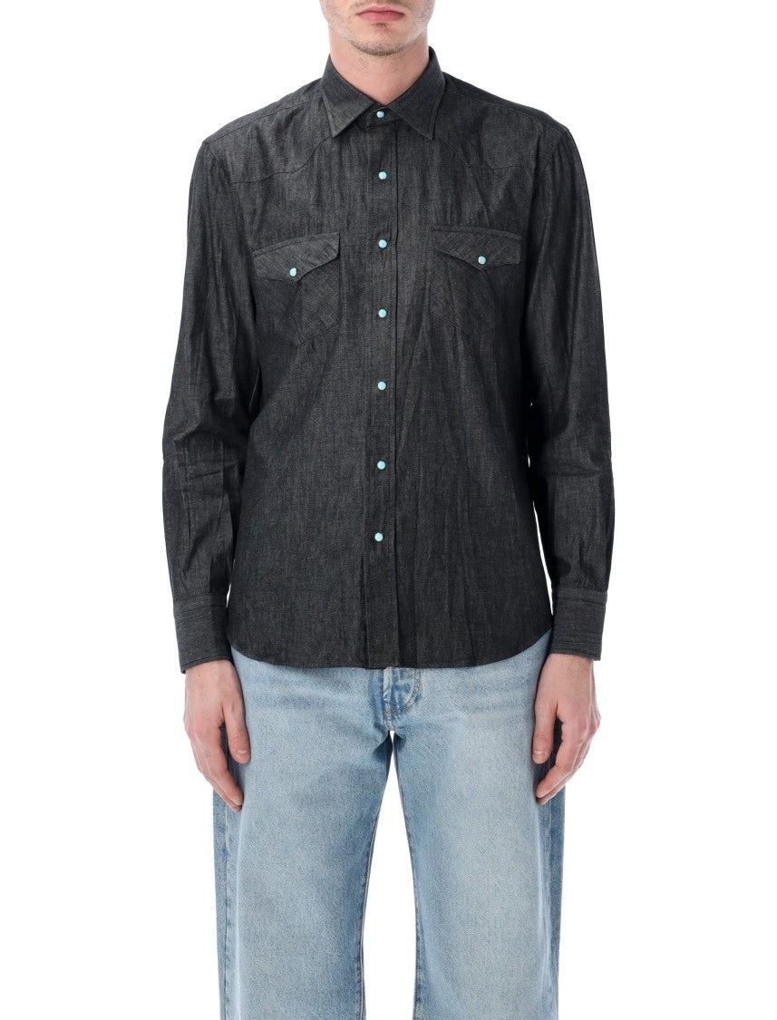 Salvatore Piccolo Black Wash Western Shirt