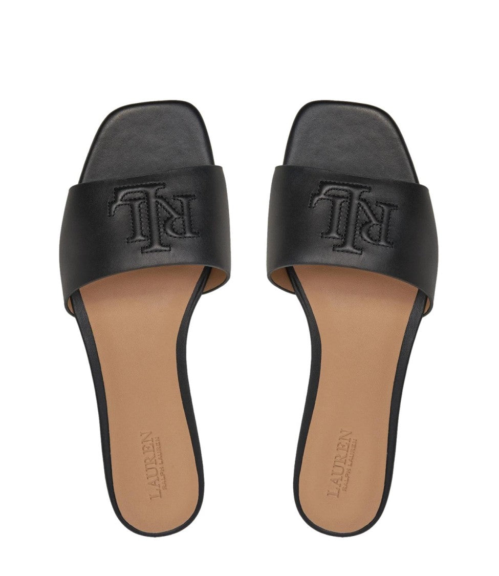 Lauren Ralph Lauren Everley Slide Sandals – Black Leather