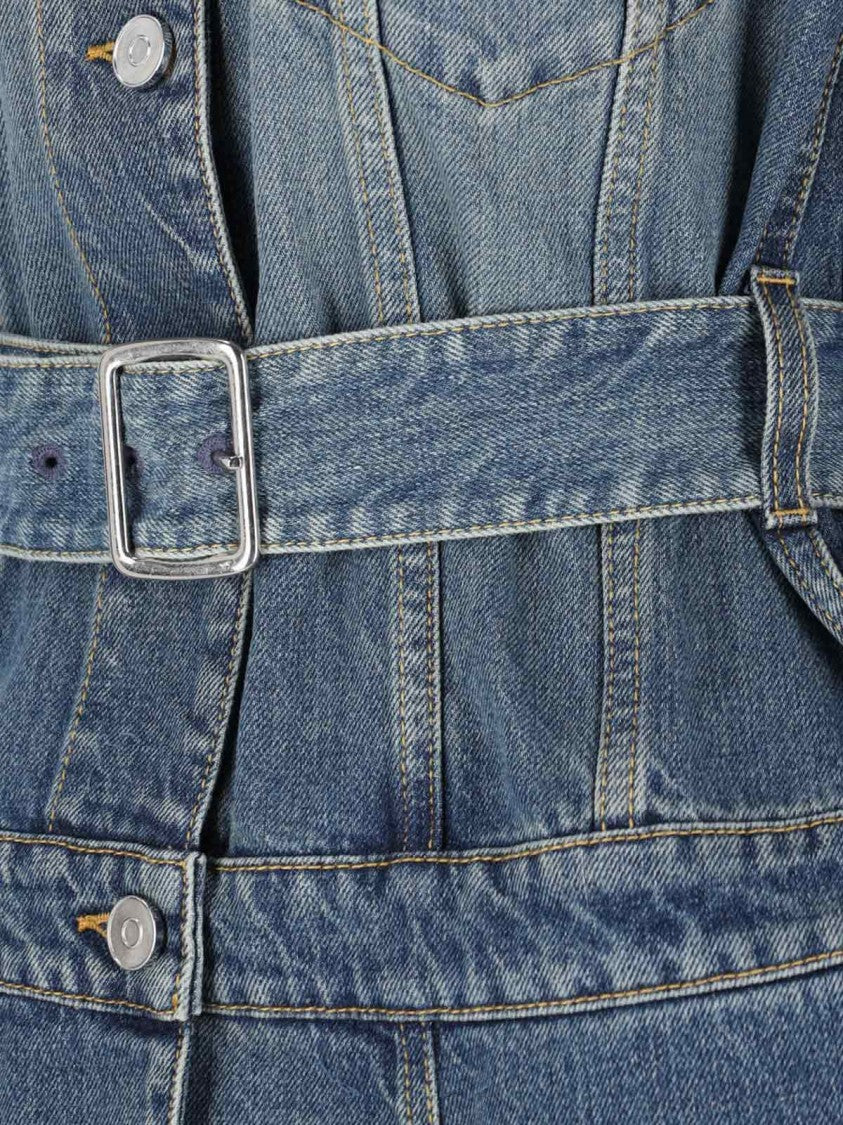 Alaïa Denim Jacket With Removable Waist Belt