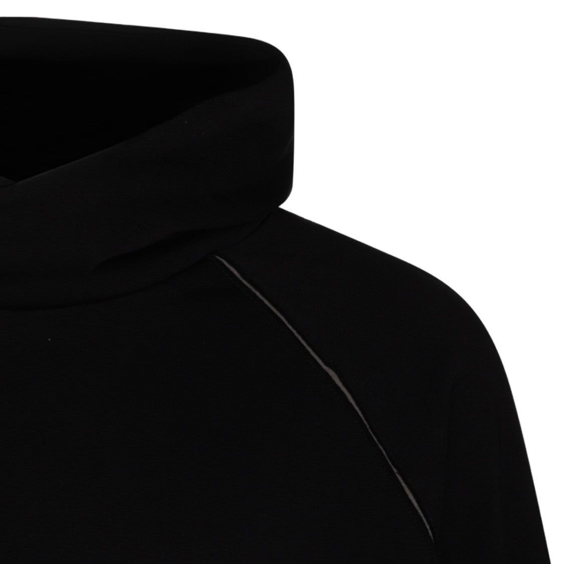 Thom Krom Relaxed Fit Black Hoodie Sweater With Ribbed Detailing