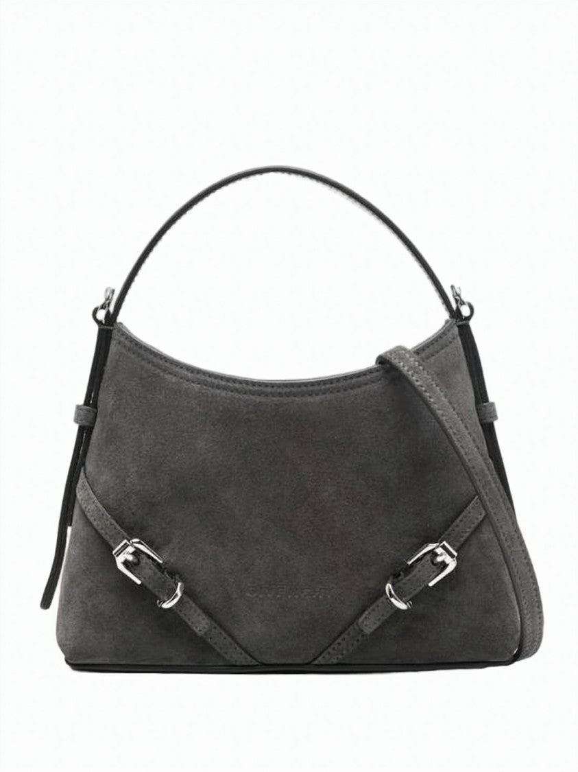 Givenchy Structured Dark Grey Suede Handbag