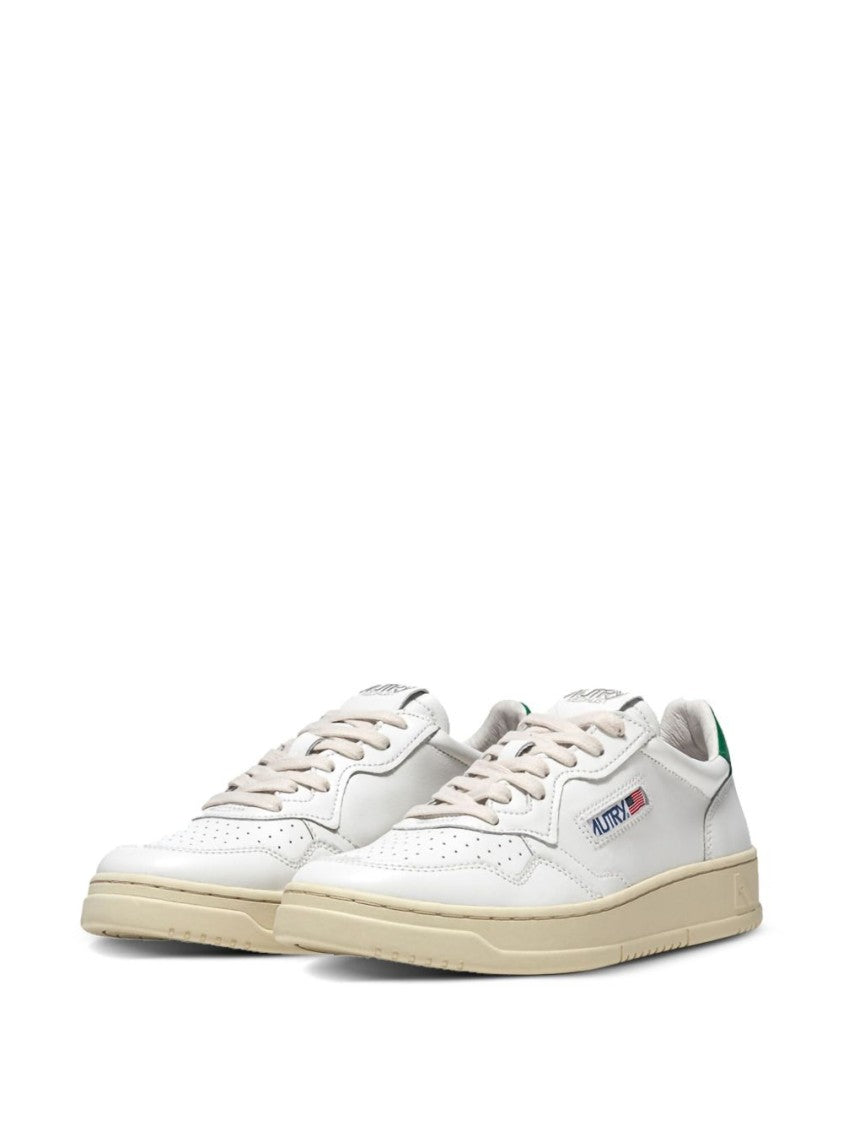 Autry Low-Top Leather Sneakers With Perforated Upper And Contrasting Sole