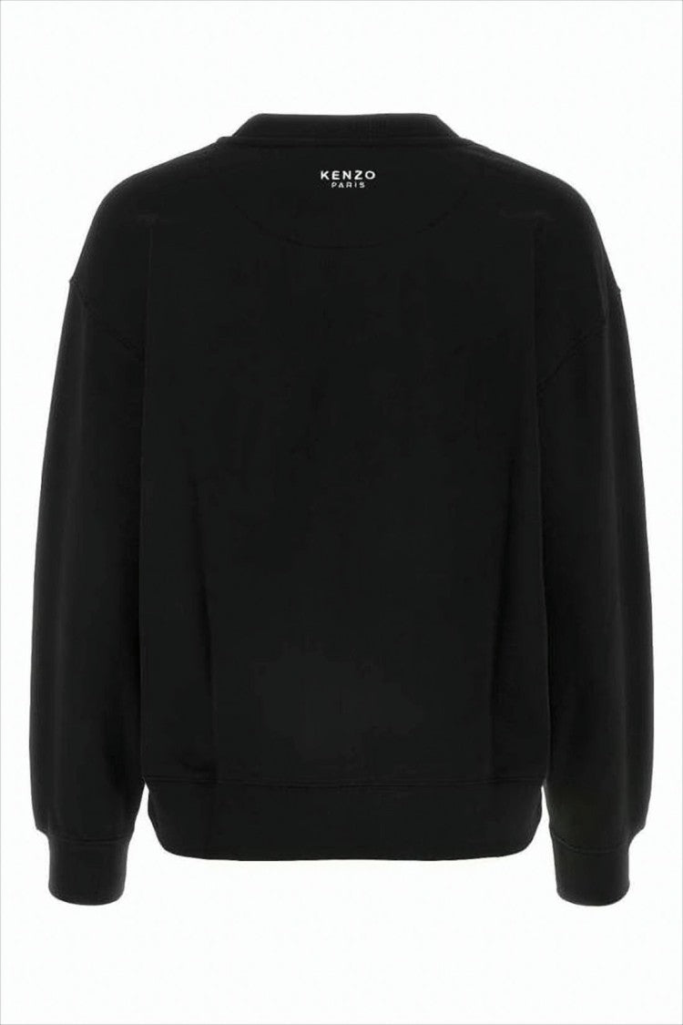 Kenzo Long-Sleeve Black Top With Embroidered Floral Detail