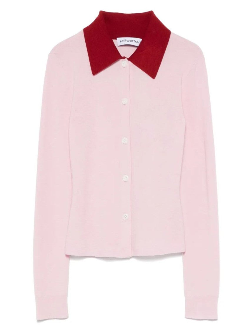 Self-Portrait Button-Down Merino Wool Cardigan