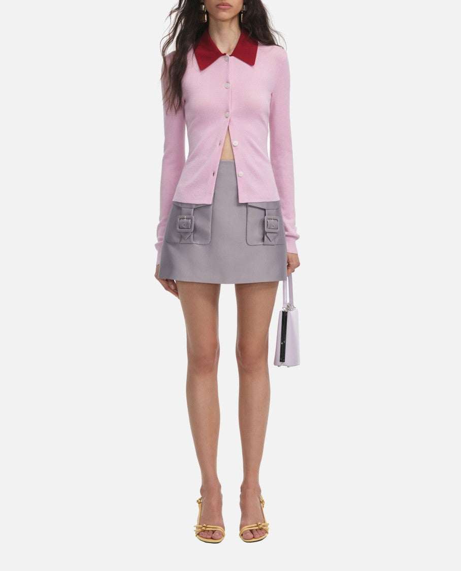 Self-Portrait Pink Merino Wool Cardigan